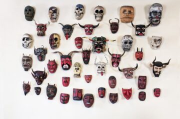 assorted mask wall decors